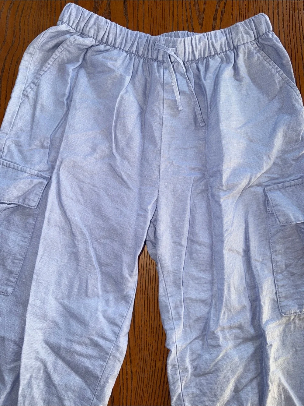 Kid’s Cargo Linen Pants - Casual Drawstring Waist
